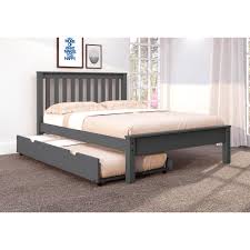 Full size bed with trundle. Full Contempo Bed With Trundle Bed In Dark Grey Finish