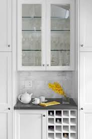 Kitchens Benjamin Moore Chantilly Lace Glass Front Shaker Kitchen Cabinets Gray Caesa Built In Wine Rack Kitchen Renovation White Shaker Kitchen Cabinets