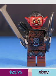Lego Lord Of The Rings Uruk Hai Bowman Custom Minifigure Dk Red Pointed Ears Lego Custom Minifigures Lego Projects Legos