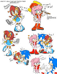 WHAT IF  SALLY ANO AMY SWITCH THBIIP (^BQSONA LITYP V'V i>ow)C- \ \'\\ C)tf  yo»'. I've put nee  Sally Acorn (Салли Акорн) :: Amy Rose (Эми Роуз) ::  Sonic the