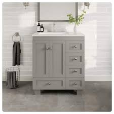 Single Sink Gray Bath Vanity
