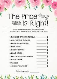 The Price Is Right Bridal Shower Games Printable Wedding Quiz Guess The Price Game Instant Digital Download Bachelorette Party Games Baby Shower Activities Printable Baby Shower Games Baby Shower Games