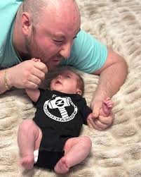 We got a new Serbian Sledgehammer over here! @integrityfightermanagement  let's get him signed up for the Baby Gloves! @flyingpigdesignco is the best  for getting my boy all geared up!!!! #boxing #baby #family #
