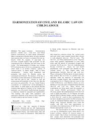 Malaysian implement common law jurisdiction which implementing. Pdf Harmonization Of Civil And Islamic Law On Child Labour