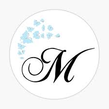 This is my series called 26 ways to letter where i show you calligraphy handwriting letter m in cursive design / how to write stylish alphabet for. Purple Calligraphy Letter M With Butterflies Sticker By Meherart Redbubble