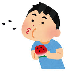スイカの種飛ばしのイラスト | かわいいフリー素材集 いらすとや