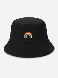 Embroidered Rainbow Bucket Hat Check Out This Embroidered Rainbow Bucket Hat On Shein And Explore More To Meet Your F Bucket Hat Fashion Trendy Hat Hat Fashion