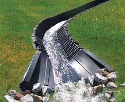 Water that flows into the pipe leaks out through the perforations and drains into the ground. Pin By Penda Corporation On Smartditch Backyard Drainage Landscape Drainage Yard Drainage