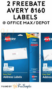 This should be noted right on the box. 2 Freebate Avery 8160 Labels From Office Max Depot Yo Free Samples