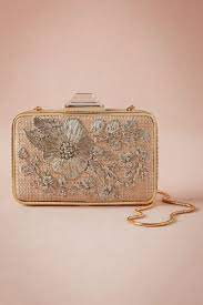 Argent Embroidered Box Clutch Bridal Clutch Box Clutch Beaded Clutch