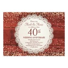 40th Anniversary Invitation Red Ruby Anniversary Zazzle Com Ruby Anniversary Anniversary Invitations 40th Anniversary