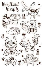 Show your kids a fun way to learn the abcs with alphabet printables they can color. Image Result For Woodland Creature Coloring Pages Animal Coloring Pages Tribal Animals Coloring Books