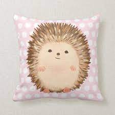 Pink Polka Dots Hedgehog Nursery Pillow Zazzle Com In 2021 Hedgehog Nursery Nursery Pillows Pink Nursery Decor