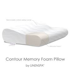 Linenspa Contour Memory Foam Molded Pillow Memoryfoam Sleep Mattress Pillow Washable Cover Memory Foam Memory Foam Pillow