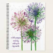 Allium Flowers Inspirational Words Personalized Planner Zazzle Com In 2021 Allium Flowers Personal Planner Planner