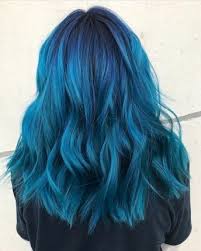 35 Different Colors And Blues Match Different Effects Bold Blue Hairstyle In 2020 Hair Styles Hair Color Blue Hair Highlights