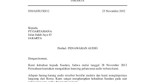 Penjual akan mengirimkan surat pengiriman barang untuk menginformasikan mengenai pembayaran dan pengakutan yang akan dilakukan untuk proses pengiriman sehingga pembeli dapat menindaklanjuti hal. Contoh Surat Order Letter Nusagates