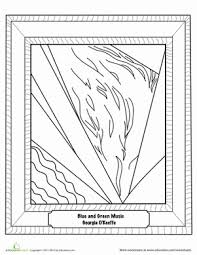 Blue And Green Music By Georgia O Keeffe Music Coloring Cool Coloring Pages Art Appreciation