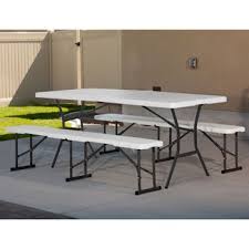 Costco Lifetime 6 Fold In Half Table With 2 Fold In Half Benches Fold In Half Table Half Table Bench Table