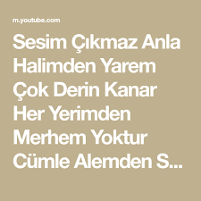 sesim cikmaz anla halimden yarem cok derin kanar her yerimden merhem yoktur cumle alemden soran olsa akar gozlerimden nereye gideyim nasil edey 2021 ale yerler deri