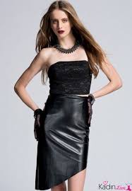 Adil Isik Adl Siyah Asimetrik Kesim Deri Etekli Abiye Gece Elbiseleri Kadinlive Com Moda Stilleri Elbise Kadin Modasi
