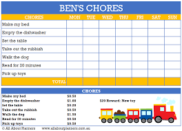 How To Make A Printable Chore Chart Using Microsoft Excel