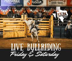 Visitors looking for Rodeo Action in the Stockyards this weekend, don't  forget, there's 2 performances of Bull Riding
