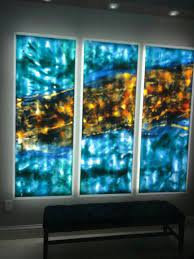 Stain Glass Wall Art Painting On Glass With Light A Unique Etsy Glass Painting Glass Wall Art Fused Glass Wall Art