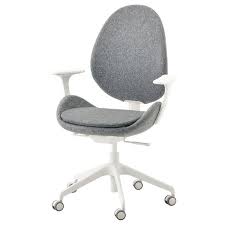 Hattefjall Office Chair With Armrests Gunnared Medium Gray White Ikea In 2020 Office Chair Comfortable Chair Ikea