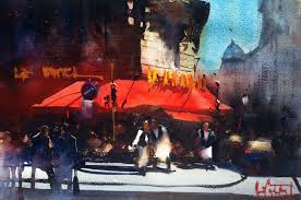 Travels worldwide exhibiting, judging & lecturing painting. Castagnet Bad Watercolor Art