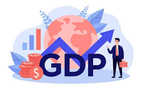 Population figures based on united nations data. Premium Vector Happy Businessman Presenting Gdp Growth