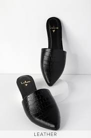 Black And White Pointed Toe Flats Lorena Leather Black Crocodile Embossed Pointed Toe Flats Flat Shoes Women Pointed Toe Flats Animal Print Shoes