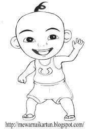 Sketsa Mewarnai Gambar Upin Ipin Gambar Mewarnai Hd