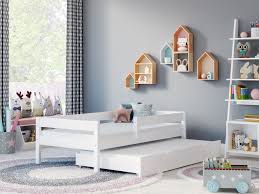 Moderne bett für jungen und mädchen aus holz, individuell in verschiedenen farben. Einzelbett Mit Ausziehbett Mateo Fur Kinder Kinder Kleinkind Junior