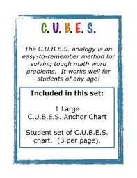 c u b e s math anchor chart with student set