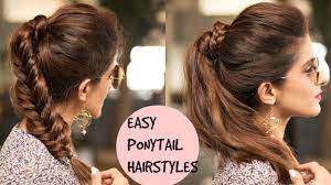 This hairdo is young and perfect for college going girls. Easy Braided Ponytail Hairstyles For College School Work Pouf With Ponytail For Medium Hair Youtube