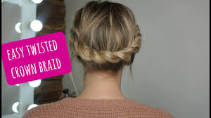 Insightful reviews for braid in medium hair How To Easy Twisted Crown Braid On Short Medium Hair Youtube