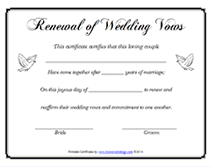 Renewal Of Wedding Vows Certificate Template Wedding Vows Template Wedding Renewal Vows Free Wedding Printables
