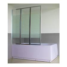 Scegli la consegna gratis per riparmiare di più. Parete Vasca York 3 Ante 130x140 Cm 4 Mm Vetro Con Fasce Serigrafate Profili Alluminio Lucido Bricoman