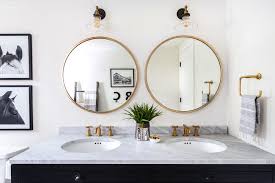Round Mirror Above 72 Inch Double Vanity Google Search Round Mirror Bathroom Bathroom Trends Bathroom Mirror Design