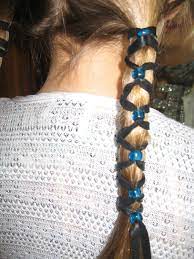 Black Leather Hair Wrap Ponytail Holder With Glass Beads You Etsy Hair Wraps Thread Hair Wrap Scarf Hair Wrap