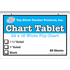 White Chart Tablet 16x24 1 5in Ruled 25 Sht