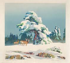 Christmas Morning By Ernest W Watson American Art American Art Art Linocut Prints