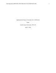 In order to understand what a reflective essay outline is, the actual essay itself must be grasped. Psy102 Reflection Paper Outline Docx Running Head Applying Psychology To Everyday Life Applying Psychology To Everyday Life A Reflection Name Grand Course Hero