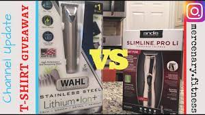 Comparing the cordless andis t outliner vs the cordless andis slimline pro li and doing a demo with both. Wahl Lithium Ion Vs Andis Slimline Pro Li Channel Update T Shirt Giveaway Youtube