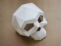 Half Skull Mask Diy Printable Got Head Instant Pdf Download Diy Halloween Paper Mask Printable Mask Polygon Masks Halloween Diy Paper Paper Mask Diy Mask