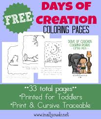 Printable coloring and activity pages are one way to keep the kids happy (or at least occupie. Free Days Of Creation Coloring Pages More In All You Do