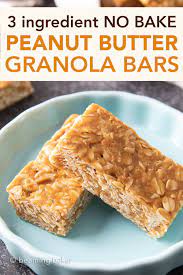 3 Ingredient No Bake Peanut Butter Granola Bars Peanut Butter Granola Bars Homemade Peanut Butter Granola Bar Recipe Granola Bars Peanut Butter