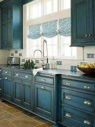 The distressed black cabinet from kitchen cabinet depot will give your kitchen dramatic depth. Teal Distressed Kitchen Cabinets Home Kitchens Kitchen Design Farmhouse Kitchen Cabinets