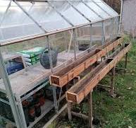 Greenhouse cleaned and 2 troughs made for strawberries